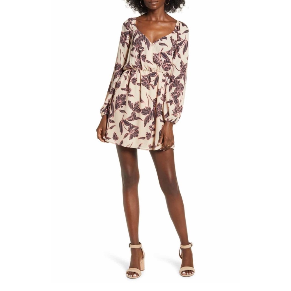 All In Favor Sweetheart Long Sleeve Mini Dress